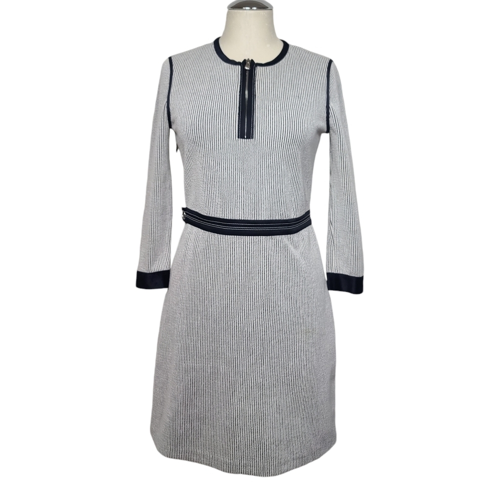 3.1 Phillip Lim Back White Striped Crewneck Long Sleeve Dress 4